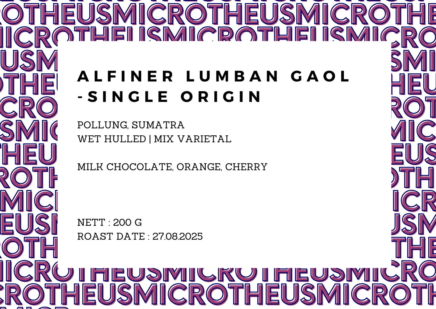ALFINER LUMBAN GAOL - SINGLE ORIGIN